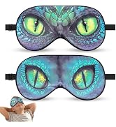 2 Pcs Sleep Mask for Kids Boys, Silk Eye Covers for Sleeping, Adjustable Strap &amp; Light Blocking D...