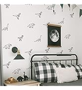 QUCHENG Dinosaur Wall Decals Animal Boys Bedroom Stickers Removable Decor Nursery Kids Room Moder...