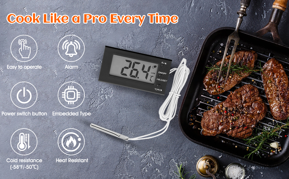 Digital Oven Thermometer Black