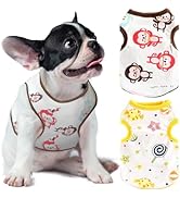 TENGZHI 2 Pack Dog Shirts Soft Stretchy Cotton Summer Pet Dog T Shirts for Small Dogs Cats Cute C...