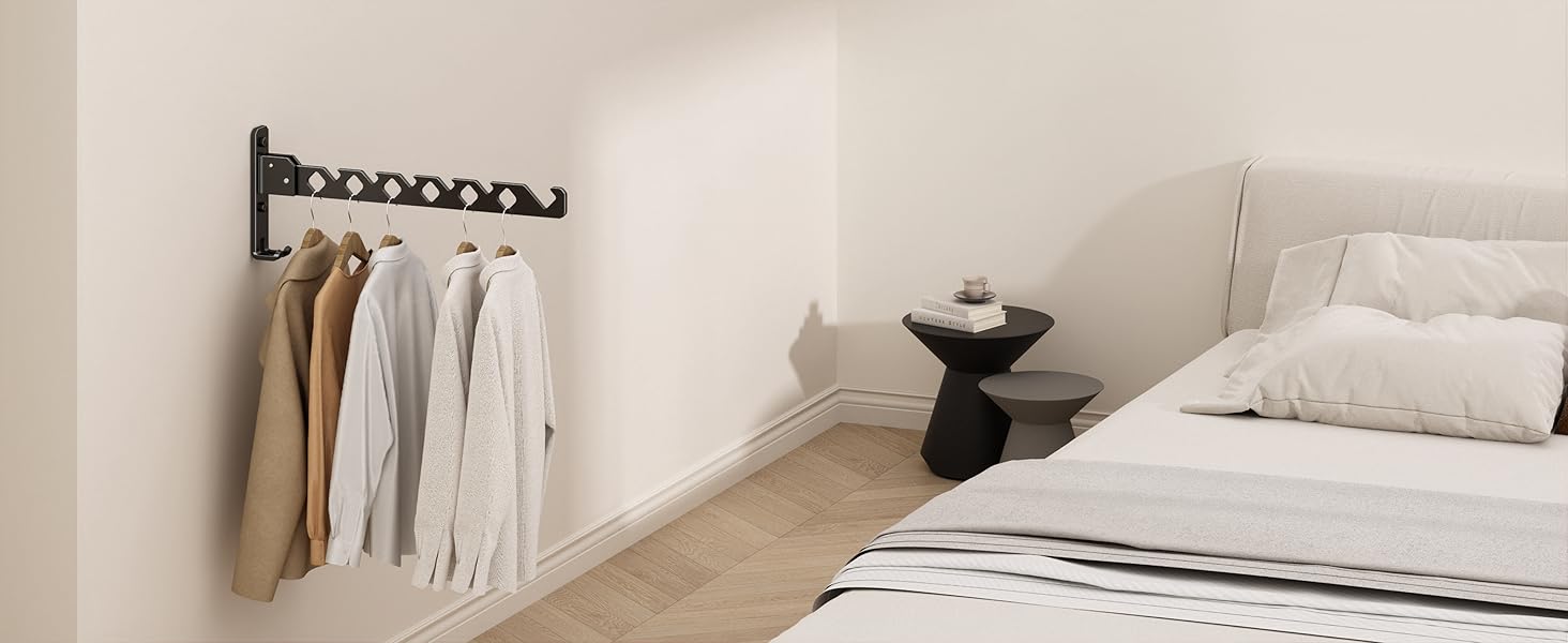 folding wall mounted clothes hanger