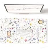 Colorful Star Large Mouse Pad, Floral Waterproof Office Desk Mat, Non-Slip Computer Gaming Mouse ...