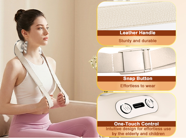Wireless Neck Massager with Heat, Rechargeable Shiatsu Neck and Shoulder Massage