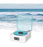 The Waves Vinyl Player, Waves Vinyl Bluetooth Speaker, 2024 New Portable Four Modes Wireless Vint...