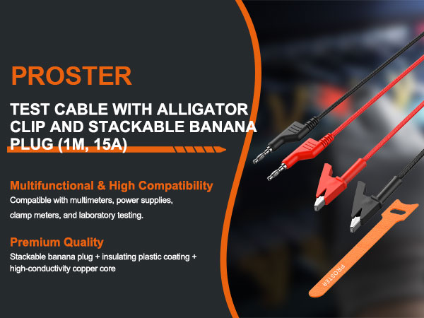 Stackable Banana Plug to Alligator Clip 