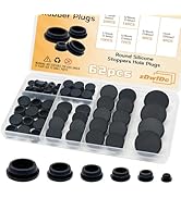zDwfDc 62PCS 6 Sizes Black Rubber Plugs for Round Holes Silicone Plugs, 1