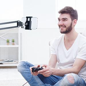 Cell Phone Holder Phone Clip Holder for Desk for 3.5-6.5in Phone Mobile Stand for Bed Office Kitchen