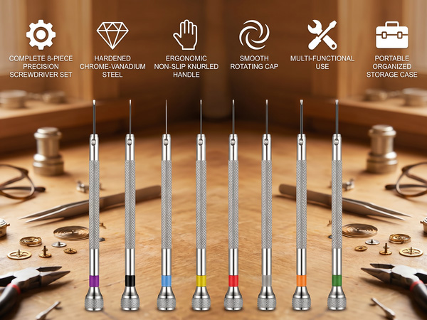 8-Piece Watch Repair Screwdriver Set
