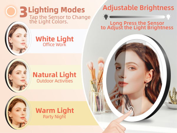 magnifying mirror with light