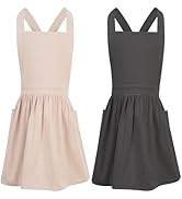 XLSXEXCL Kids Pinafore Apron, Cross Back Apron, Japanese Style Bib Aprons Home Clothes