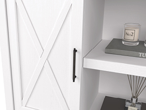 storage cabinet accent modern farmhouse console organization white desk shelf living room home gray