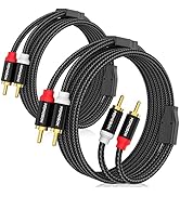HOSONGIN RCA Cables 3.3ft 2 Pack[Hi-Fi Sound, Nylon Braided, Shielded], 2-Male to 2-Male RCA Audi...