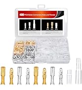 Nilight 400PCS 3.9mm Bullet Connectors Male and Female Brass Bullet Wire Terminals Connector with...