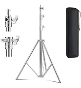 YUOCU Stainless Steel Heavy Duty Light Stand, 9.2ft/2.8m Spring Cushioned Photography Tripod Stan...