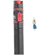 WSOLDMA Visual Fault Locator Rechargeable Fiber Optic Tester Kit with FC Male to LC Female Adapte...