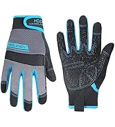 HANDLANDY Grip Work Gloves for Women Men, Safety Utility Yard Working Gloves, Flexible Touch Scre...
