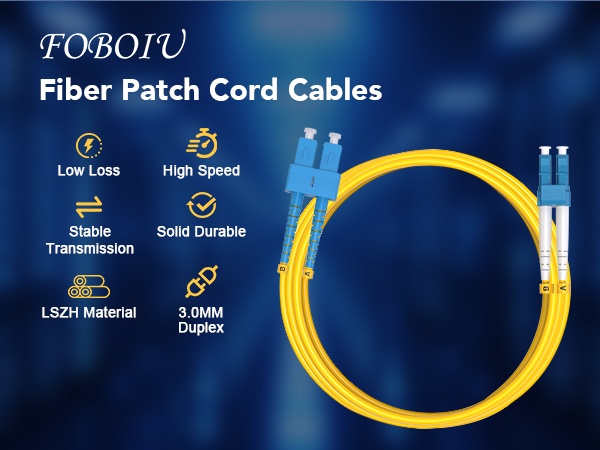 OS2 SC LC Single Mode Duplex Fiber Patch Cable