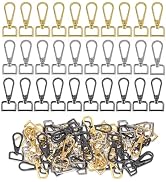 30 Pcs Metal D Ring Swivel Lobster Claw Clasp Hooks,Purse Hardware for Bag Making,Swivel Snap Hoo...