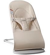 BabyBjörn Bouncer Balance Soft, Light Beige, Woven/Jersey, Tri-Fabric | 2-in-1 Adjustable Baby Bo...