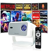 Netflix-Licensed Mini Projector WiFi and Bluetooth: Native 1080P Full HD Portable Projector - Aut...