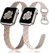 JR.DM 2 Pack Engraved Silicone-Bands Compatible with Apple Watch Band 38mm 40mm 41mm 42mm 44mm 45...
