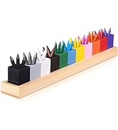 Wooden Colored Pencil Holder with 11 Movable Cups, Colored Crayon Holder for Classroom Crayon Org...
