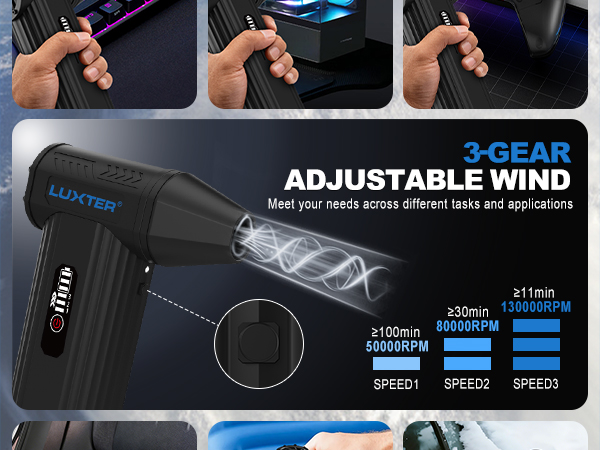 compressed air duster for cleaning PC, computer, keyboard, electric air blower duster