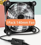 NewHail 1PCS 140mm Mini USB Fan Computer Fan Multi-speed Control, Reduction Heat for Router, Game...