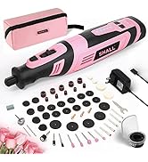 SHALL 8V Cordless Rotary Tool Kit, Pink Lightweight 2.5 Ah Battery Rechargeable Rotary Tool w/ 12...