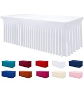 Smiry Spandex Tablecloth, Elastic Fitted Stretch Tablecloth for 6FT Rectangle Tables, Waterproof ...