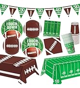 Football Party Decorations Football Party Supplies Including Paper Plates, Napkins, Tablecloth, B...