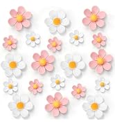 GOOZADA 20Pcs Cute Fridge Magnets,2 Colors Cute Magnets, Pink 3D Flower Fridge Magnet, Resin Deco...