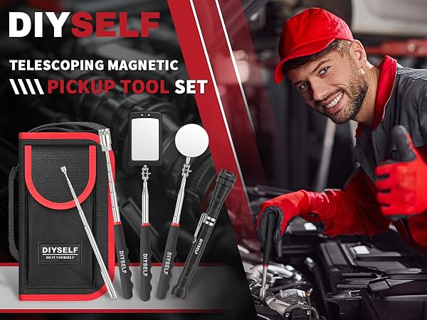 inspection mirror magnetic pickup tool telescoping magnetic pickup tool magnet stick