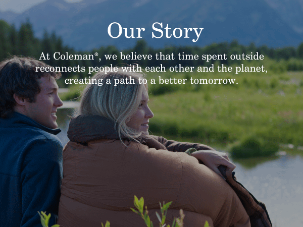 coleman brand our story sleeping bag comfort couple sitting warmth outside people outdoors sleep