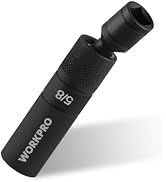 WORKPRO 5/8" Swivel Magnetic Spark Plug Socket – 12-Point, 1mm Thin Wall Socket, 360° Swivel, 3/8...