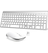 Wireless Keyboard and Mouse, USB Slim Compact Keyboard with Number pad, Ergonomics Quiet Keyboard...