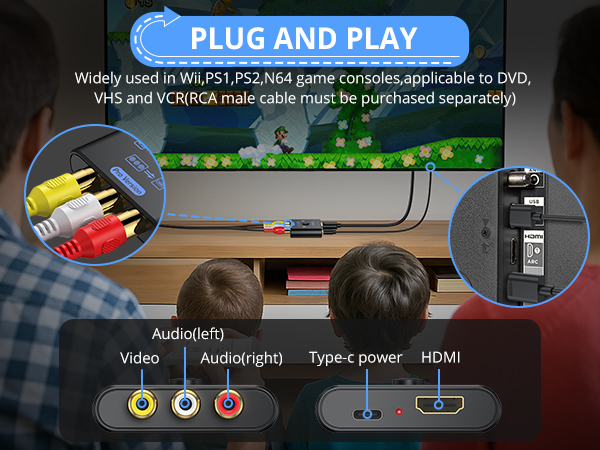 CAMWAY Upgraded RCA to HDMI Converter