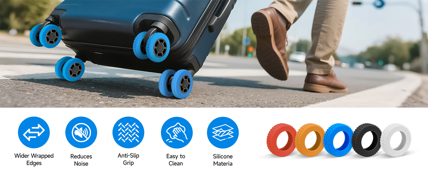 wheel covers for rolling suitcases