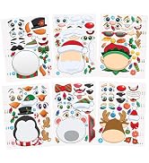 JOYIN 24 Pcs Christmas Make-a-face Stickers, Make Your Own Characters Mix and Match Sticker Sheet...