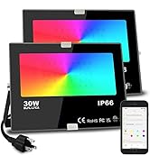 Led Flood Light 300W Equivalent 3000 LM, Outdoor Color Changing Led Stage Landscape Lights, Bluet...