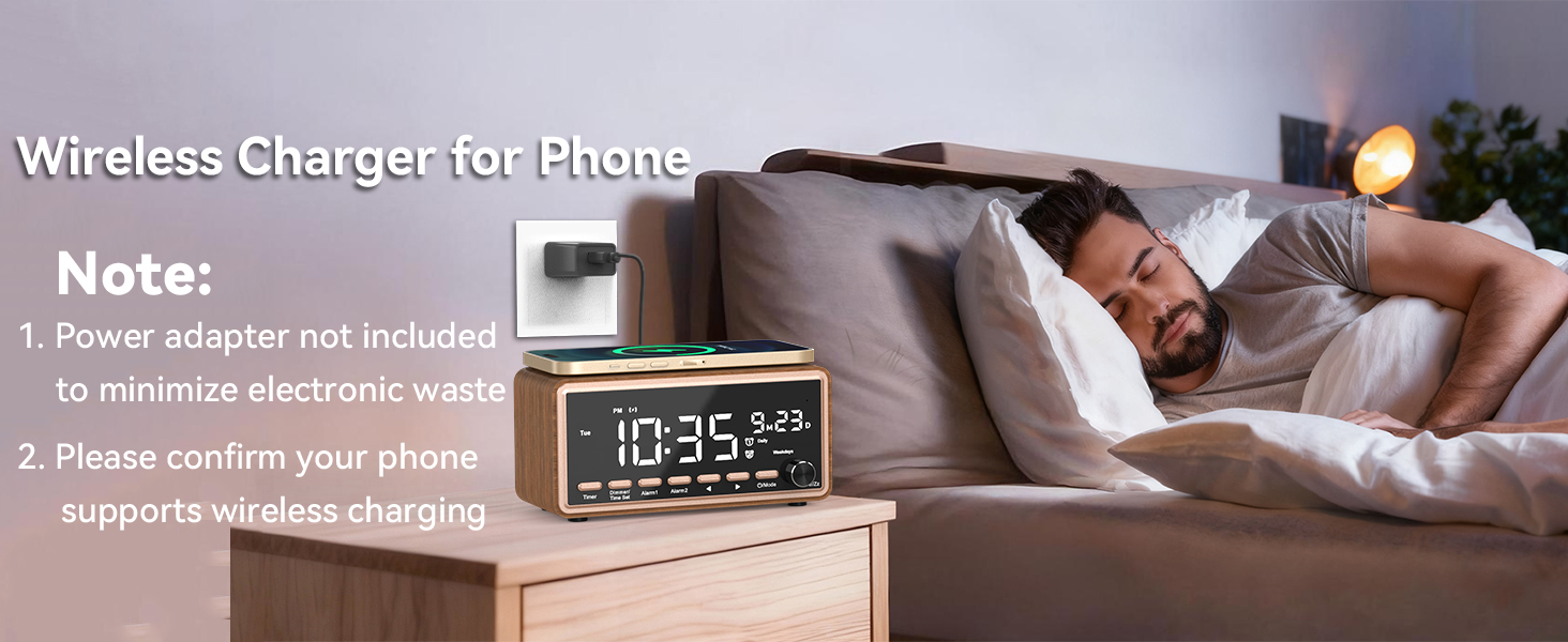 alarm clock with wireless charger