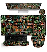 LIMKRIAN Book Mouse Pad Set Large Desk Matt for Desktop, Ergonomic Mouse Pad with Wrist Rest for ...
