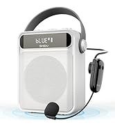 SHIDU 40W Portable Voice Amplifier with Wireless Microphone Headset,Rechargeable Bluetooth Megaph...