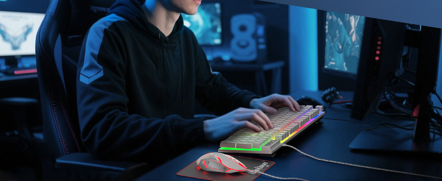 gaming keyboard and mouse combo with headset