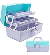 TERGOO 12in Three-Layer Multipurpose Storage Box Organizer Folding Tool Box/Art &amp; Crafts Case/Sew...