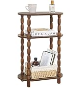 MaxSmeo Small Narrow Side Table, 3-Tier Narrow End Table with Storage, Skinny Side Table Nightsta...