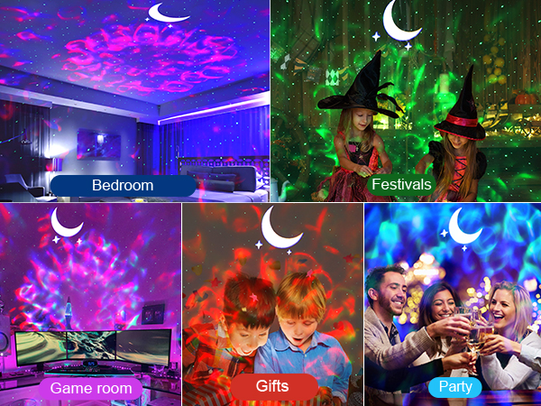 Galaxy Projector Star Night Light - 3-in-1 Moon Star Aurora Projector for Bedroom