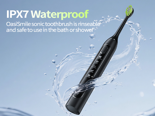 The electric toothbrush has IPX7 waterproof