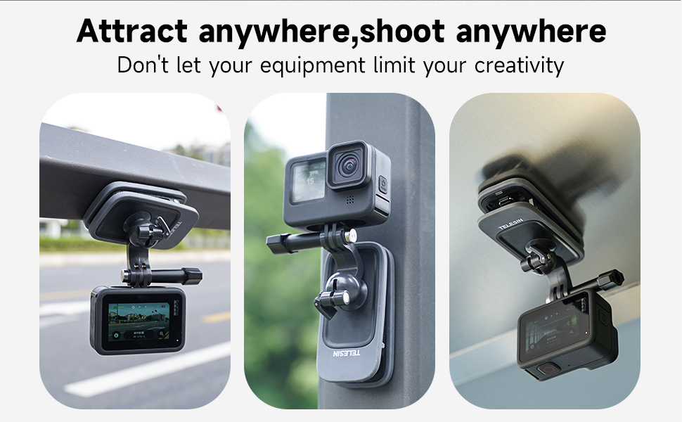 TELESIN Magnetic Mount Backpack Clip with Phone Holder