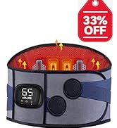 Lower Back Massager, Cordless Heating Pad with Massager for Back Pain Relief, 47-60" Lower Back W...